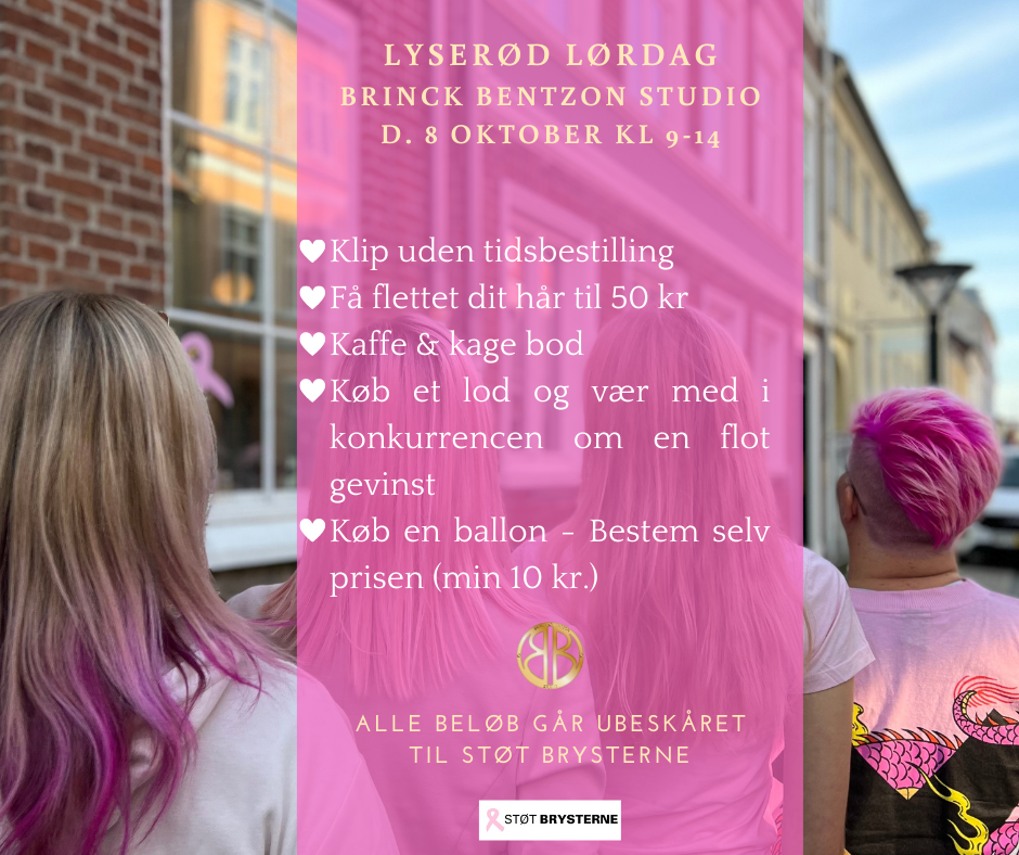 Lyserød lørdag Kundeaften torsdag 5. maj frisør makeup galleri styling middelfart butik tøj